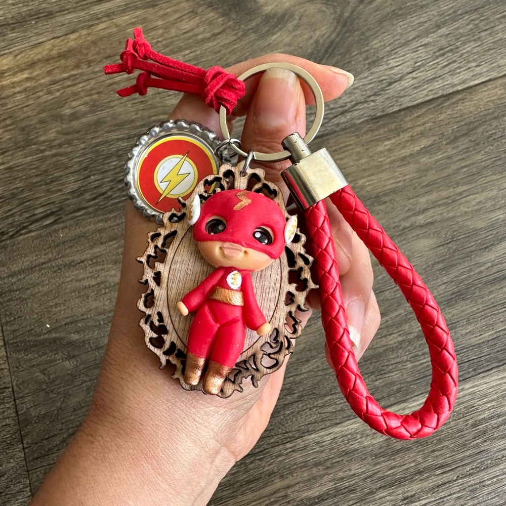 Flash keychain handmade by me / Flash superhero keychain